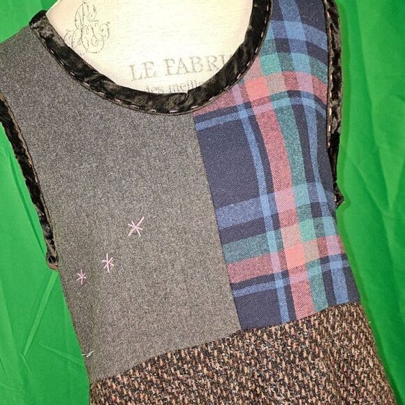 Crispina Ffrench Recycled Wool Art To Wear Dress Small Medium 1 Rare Upcycled - Picture 3 of 6